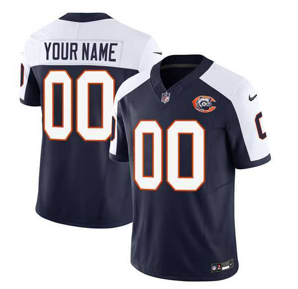Mens Chicago Bears Active Player Custom 2023 F.U.S.E. Navy White Throwback Limited Football Stitched Jersey->customized nfl jersey->Custom Jersey